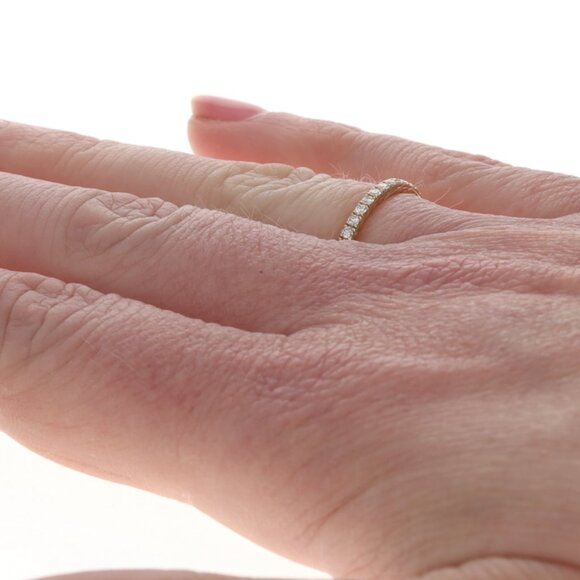 David Yurman Eden Partway Eternity Diamond Wedding Band - Yellow Gold 18k Size 6 - Picture 3 of 6